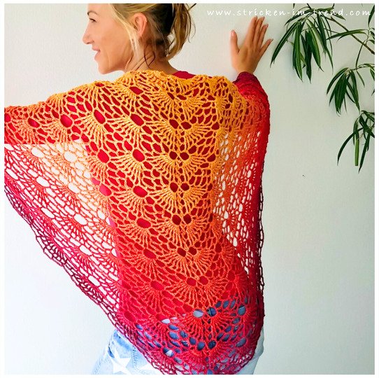 Crochet Pattern for Triangle Shawl | Shawl BioTronik #3