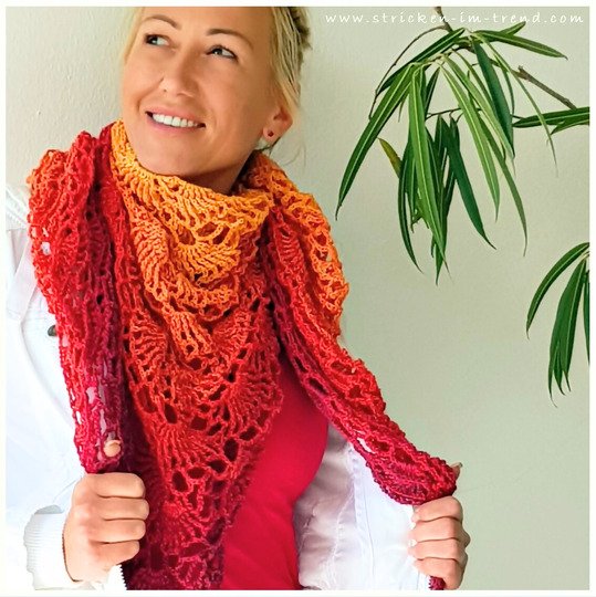 Crochet Pattern for Triangle Shawl | Shawl BioTronik #3