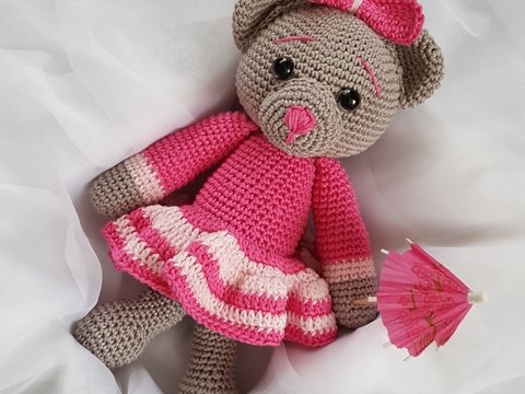 Teddybär Dame - Häkelanleitung
