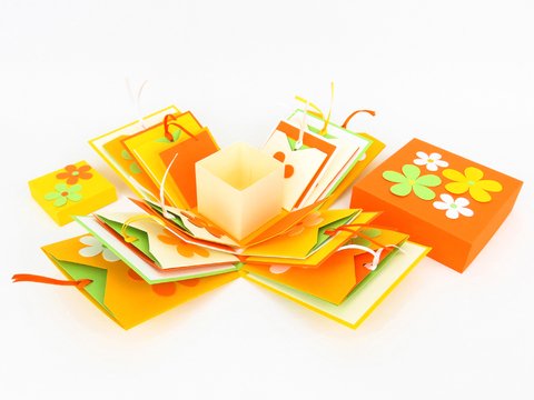 Explosionsbox – Frühling – Bastelvorlagen mit Anleitung