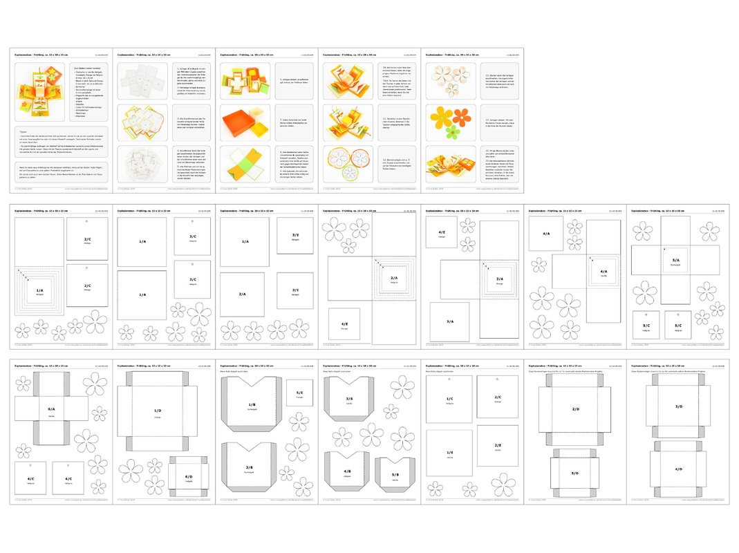 Explosionsbox – Frühling – Bastelvorlagen mit Anleitung - Bild 4