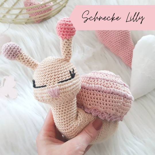 Schnecke Lilly- Häkelanleitung Amigurumi von Wolldiamant