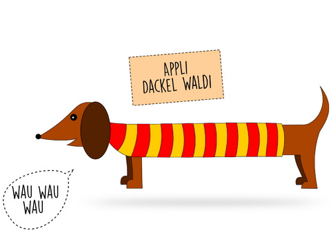 Applikationsvorlage Dackel Waldi