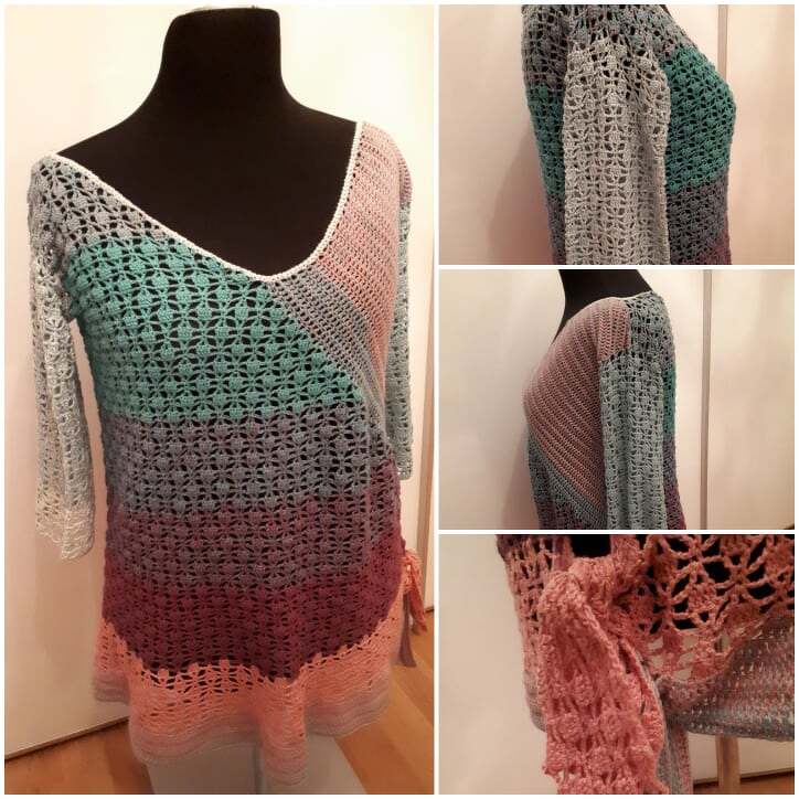 Häkelpulli in Wickeloptik - Bild 6