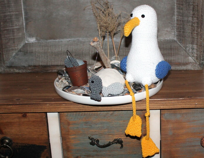 Möwe Marvin & Freunde – Häkelanleitung für 3 Möwen (Amigurumi)
