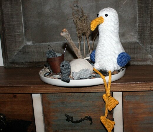 Seagull Marvin and friends, crochet pattern
