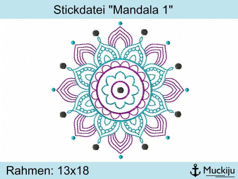 ★Stickdatei "Mandala 1" ★13x18★