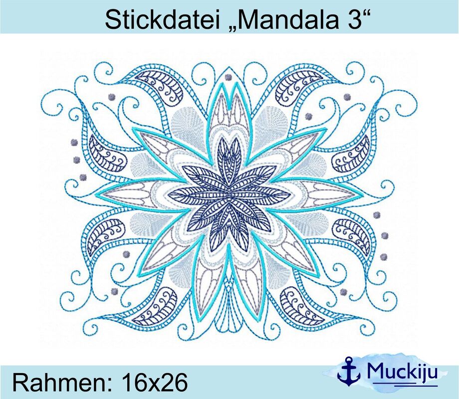 ★Stickdatei "Mandala 3" ★ 16x26 ★