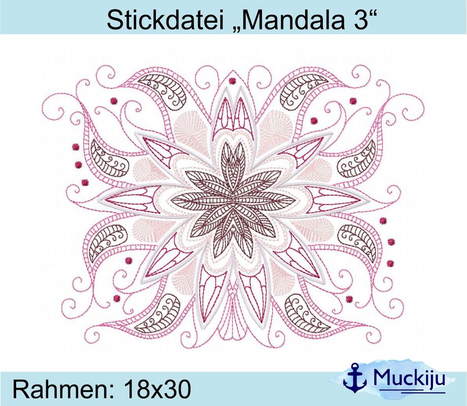 ★Stickdatei "Mandala 3" ★ 18x30 ★