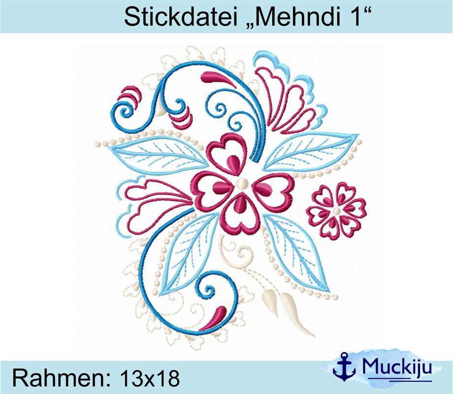 ★Stickdatei "Mehndi 1" ★ 13x18 ★