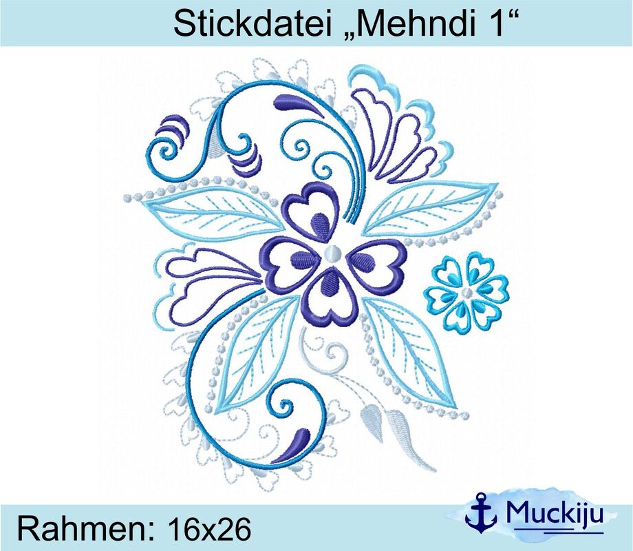 ★Stickdatei "Mehndi 1" ★ 16x26 ★
