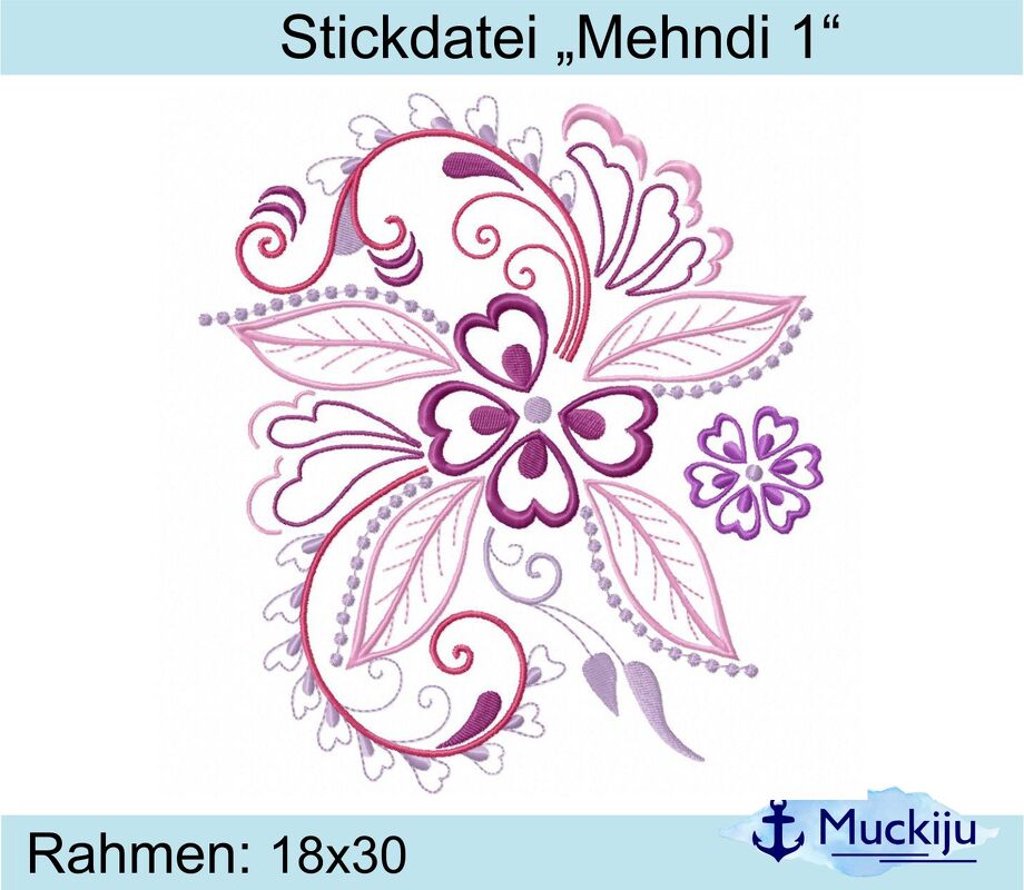 ★Stickdatei "Mehndi 1" ★ 18x30 ★