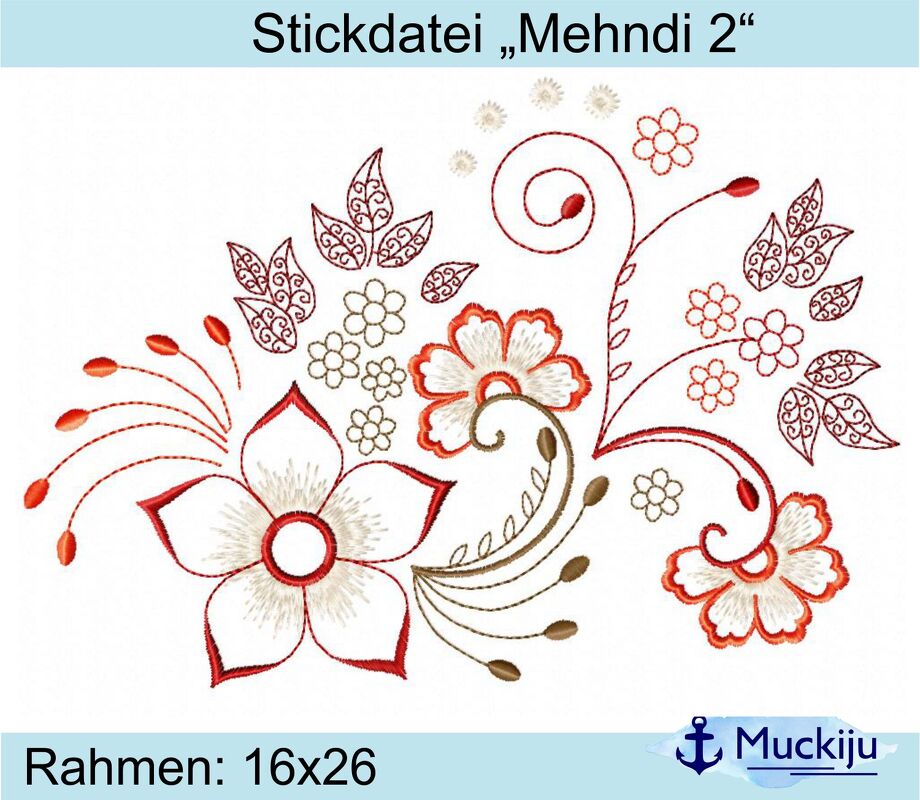 ★Stickdatei "Mehndi 2" ★ 16x26 ★