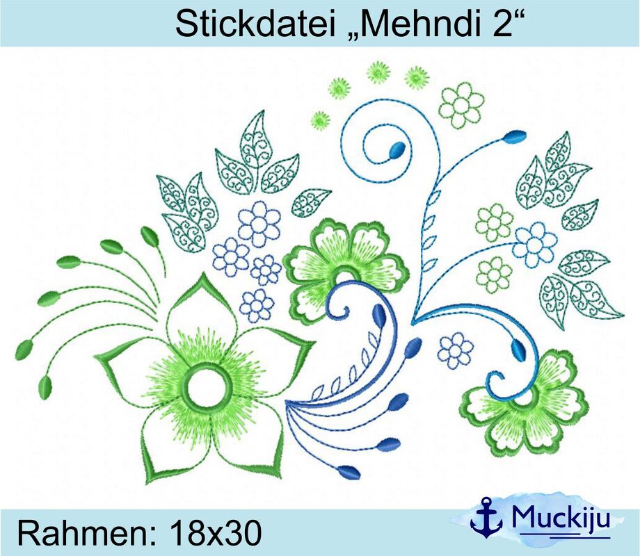 ★Stickdatei "Mehndi 2" ★ 18x30 ★