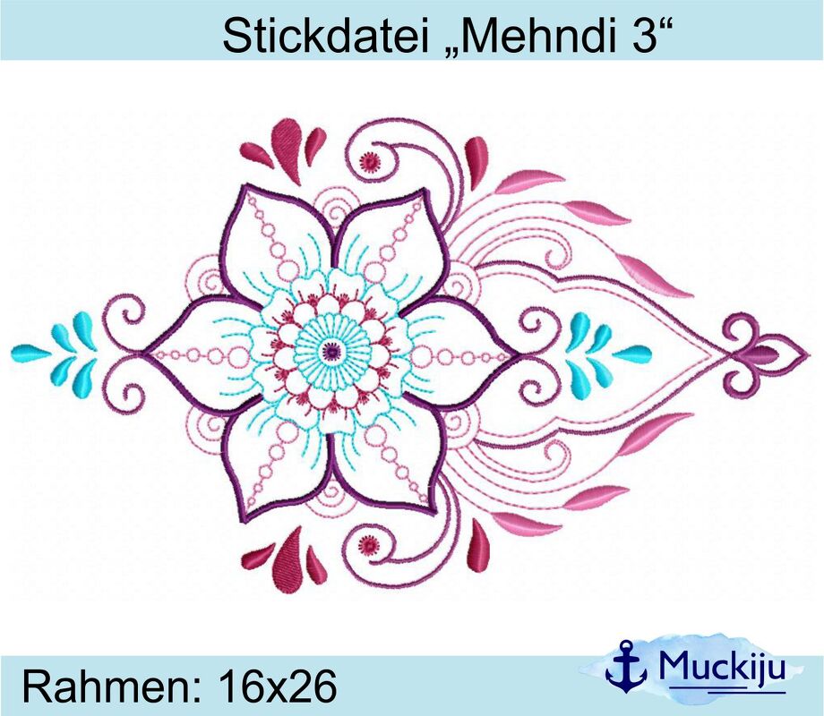 ★Stickdatei "Mehndi 3" ★ 16x26 ★