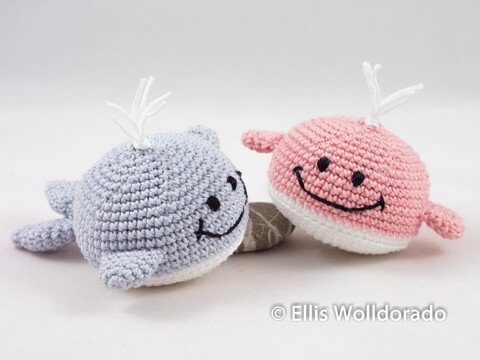 Wollrest-Wale, Amigurumi, Häkelanleitung