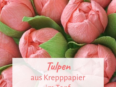DIY: Tulpe aus Krepppapier mit einer Praline gefüllt