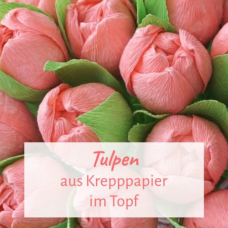 DIY: Tulpe aus Krepppapier mit einer Praline gefüllt