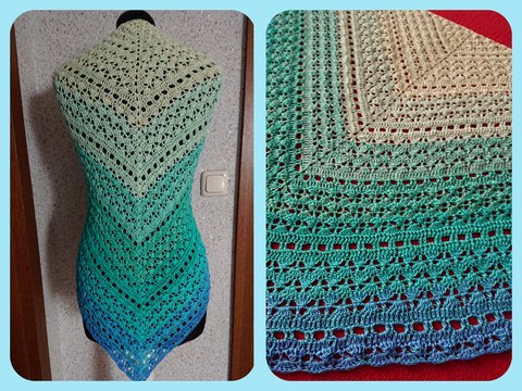 Tuch Manja häkeln Häkeltuch Dreieckstuch Schultertuch