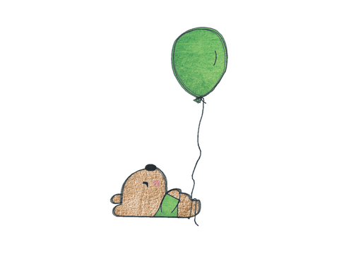 Stickdatei Bär mit Ballon, Doodle Applikation 13 x 18