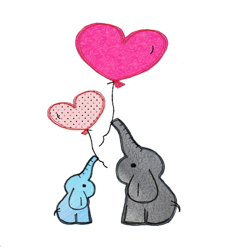 Stickdatei Elefant Doodle, zwei Varianten, 13 x 18 - Bild 5