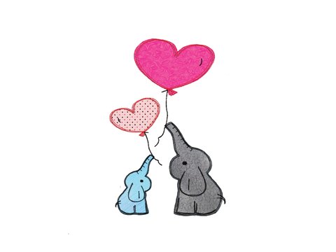 Stickdatei Elefant Doodle, zwei Varianten, 13 x 18