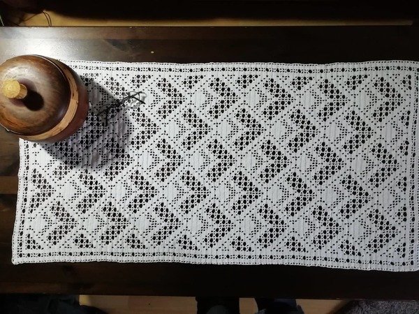 Tischläufer mit fantastischer 3D-Illusion und Rapport, Stola, Schaltuch
