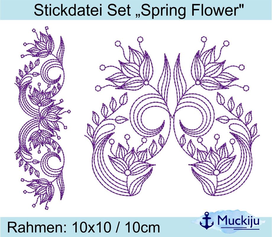 ★Stickdatei "Springflower" ★ 10x10 ★ 2 Motive