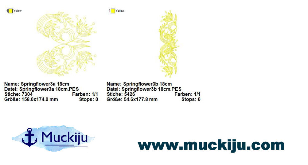 ★Stickdatei "Springflower" ★ 18cm / 13x18 ★ 2 Motive