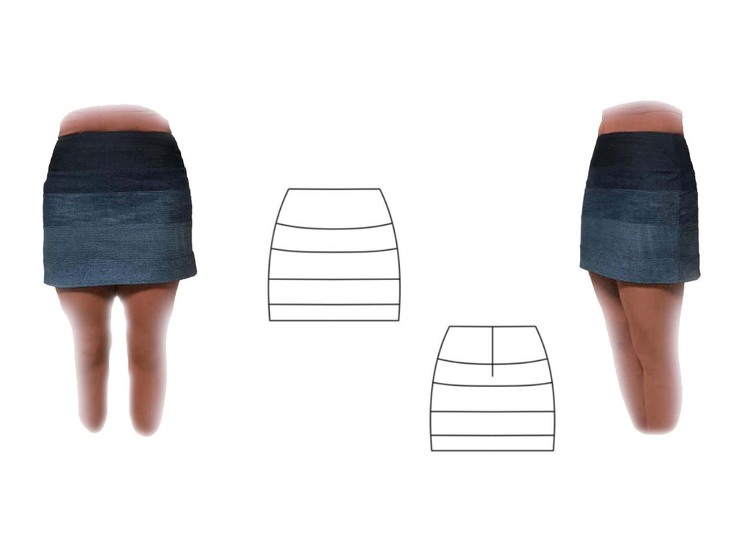 Bahnenrock - schmal geschnitten - Upcycling