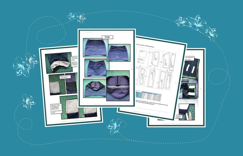 Bahnenrock - schmal geschnitten - Upcycling