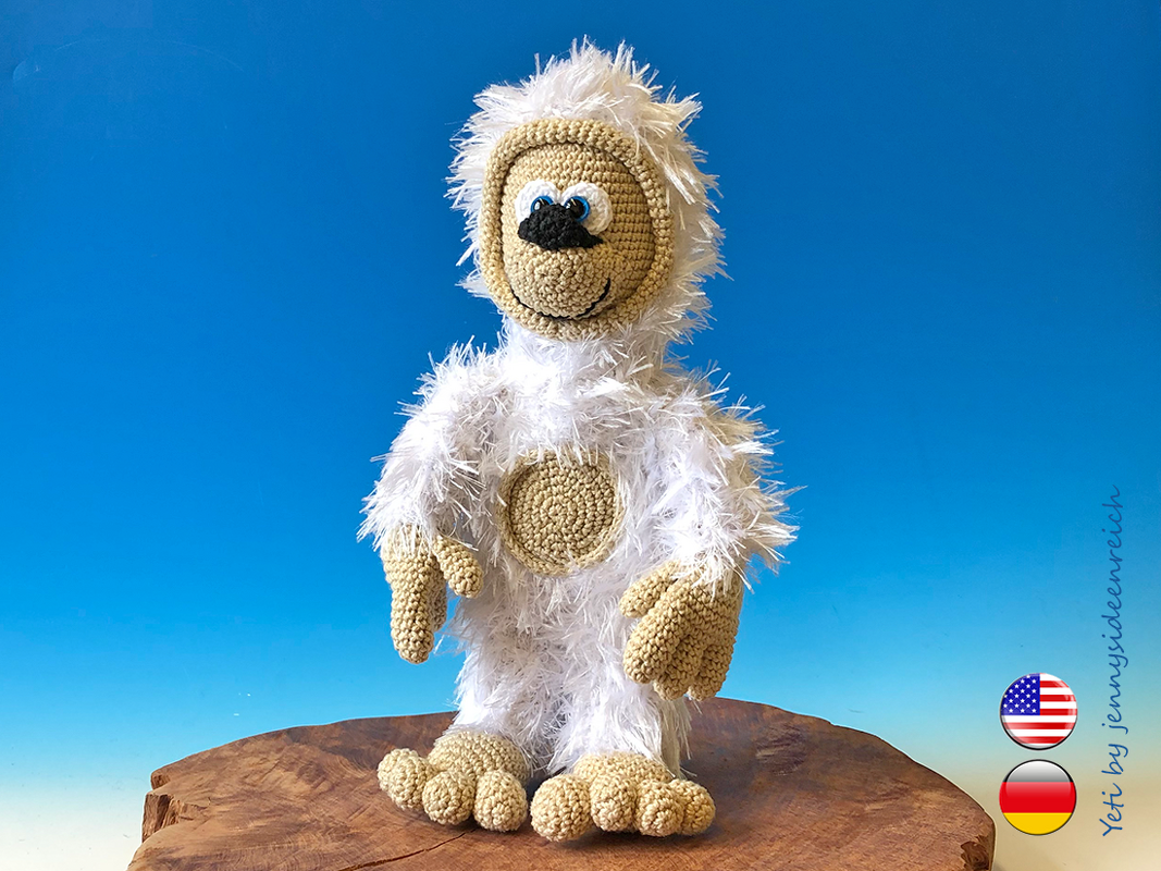 Yeti Amigurumi Häkelanleitung, Big Foot häkeln, Anleitung von jennysideenreich