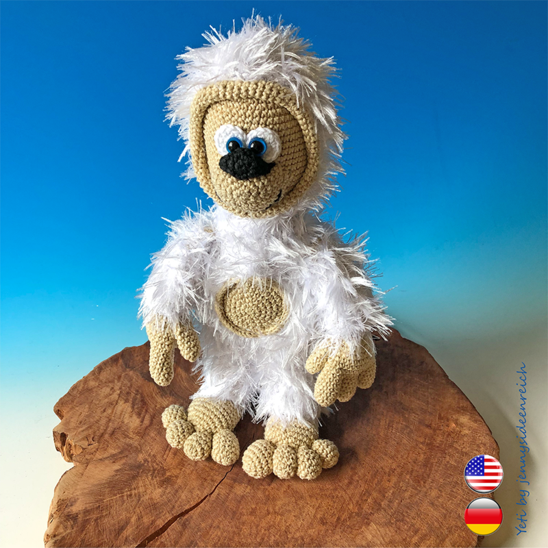 Crochet Pattern Yeti, crochet a bigfoot, amigurumi monkey by