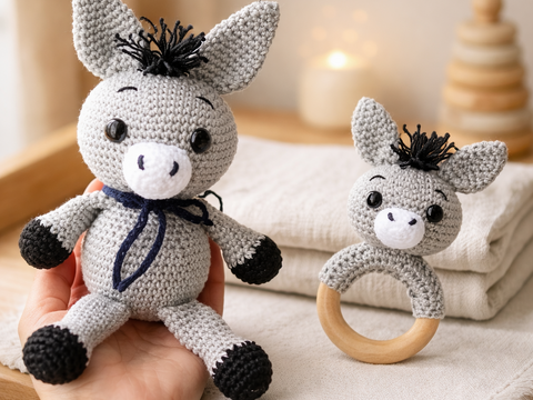 SPARPAKET Häkelanleitung Esel Emil und Esel Rassel, Amigurumi, Esel häkeln