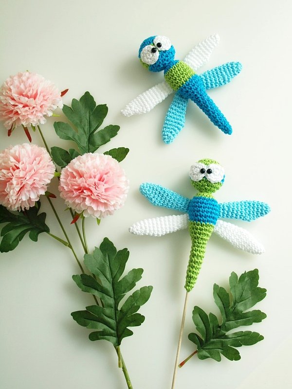 Häkelanleitung Blumenstecker Libelle - PDF Datei - Bild 2