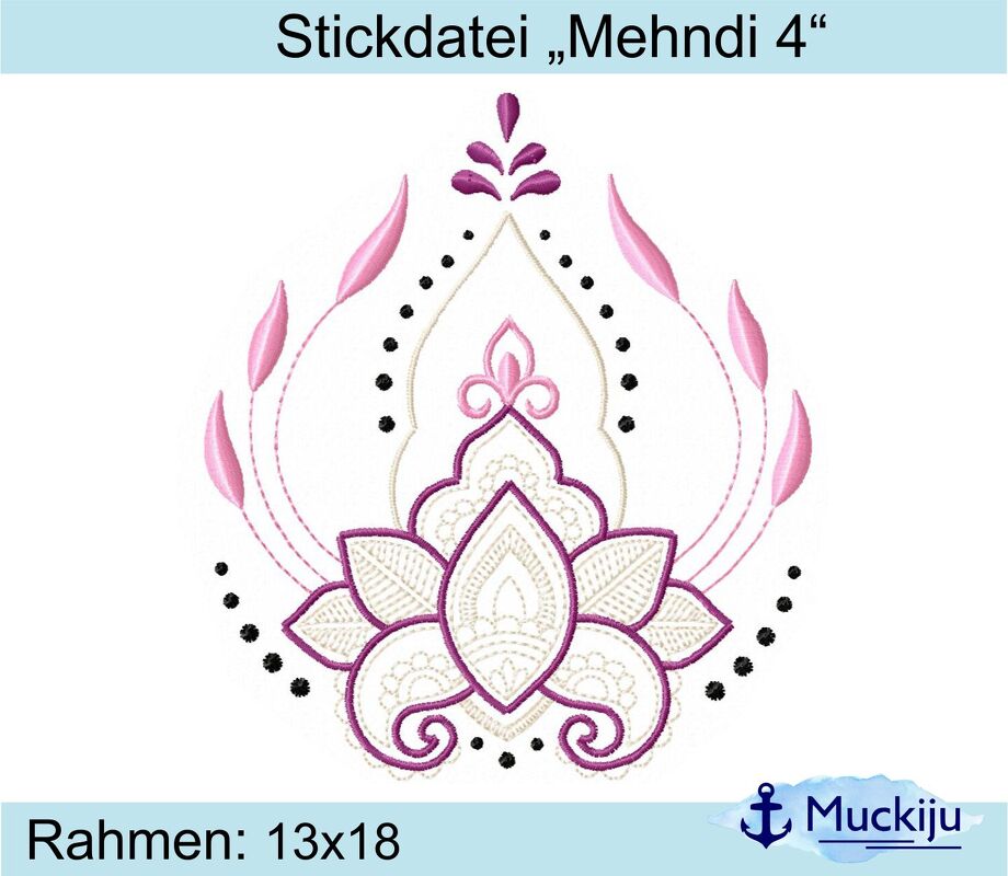 ★Stickdatei "Mehndi 4" ★13x18★