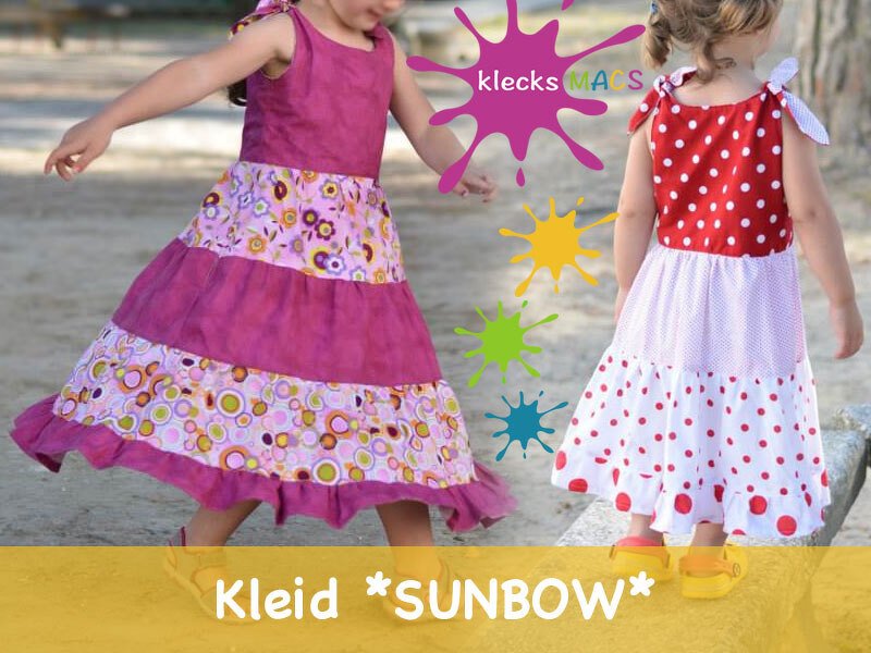 Mädchenkleid *SUNBOW* von klecksMACS - Nähanleitung / E-Book in PDF