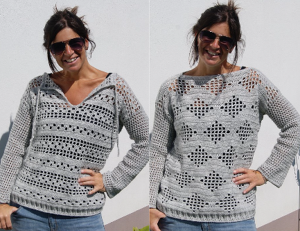 Häkelpulli LUMI (1 Anleitung - 3 Möglichkeiten für alle Größen)