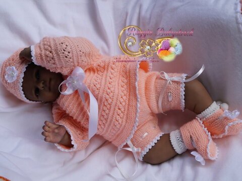 Strickanleitung für Baby's u. Reborns 4-teilig Modell Birgi Gr. 50
