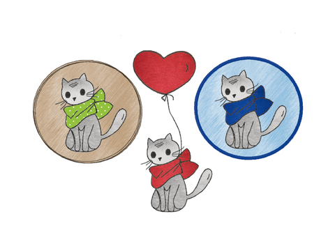 Stickdatei "Katzen“ 13 cm x 18 cm Applikation - Doodle