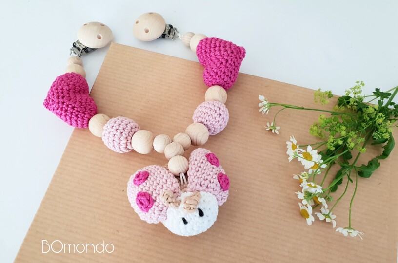 H&auml;kelanleitung und Gestaltung einer Kinderwagenkette - Marienk&auml;fer