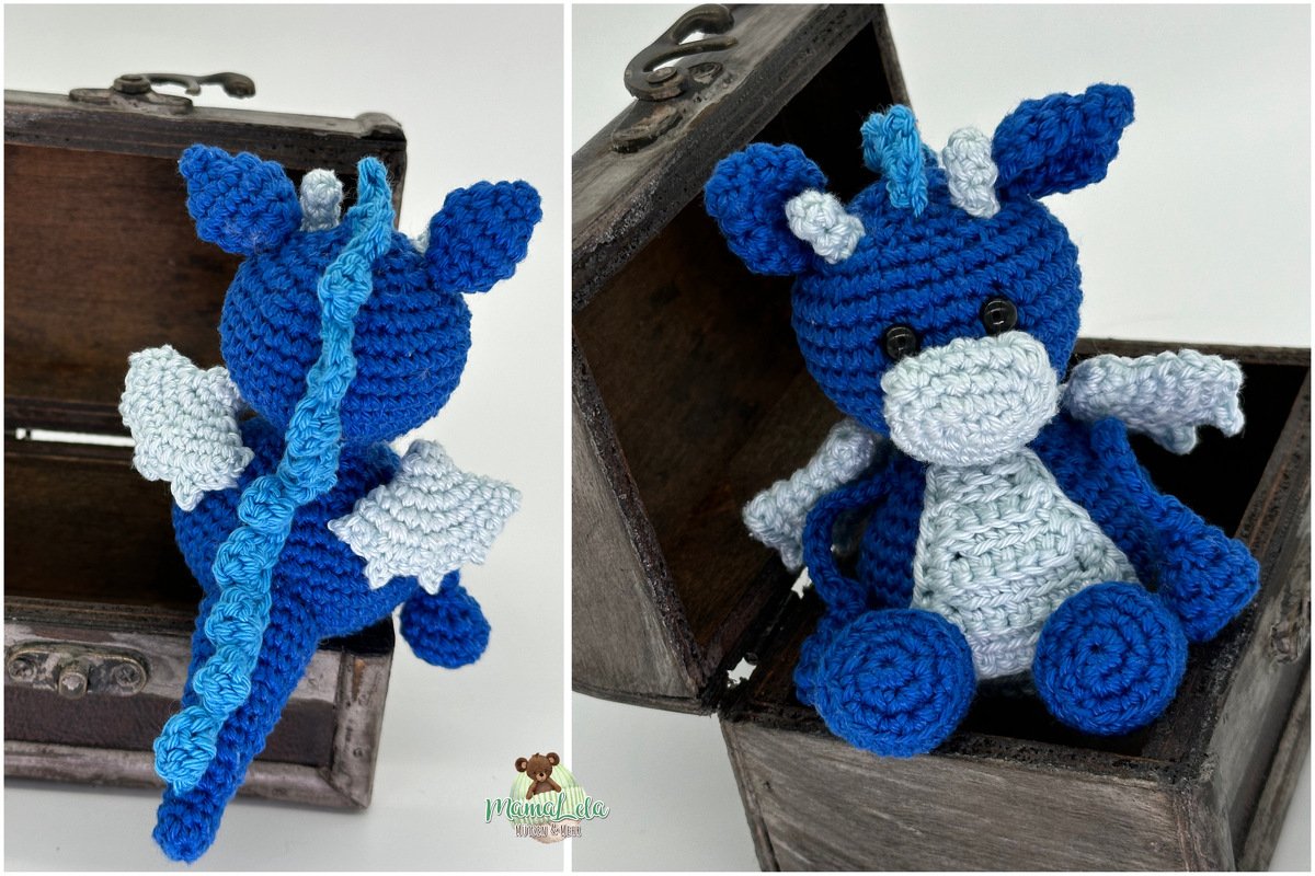 Drache Schlenkertier, Taschenbaumler - Häkelanleitung