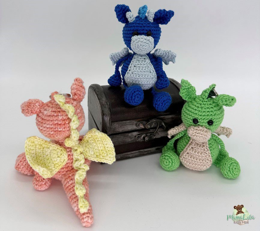 Drache Schlenkertier, Taschenbaumler - Häkelanleitung - Bild 2