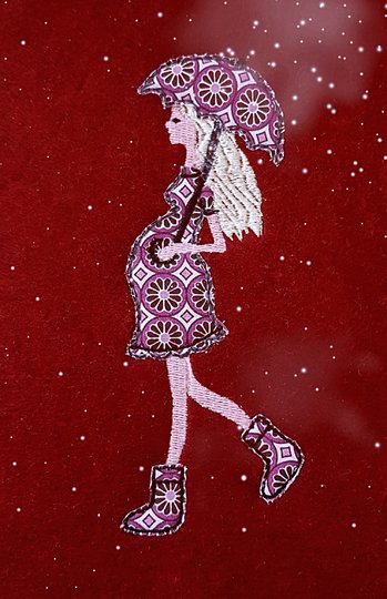 Stickdatei "Frau - schwanger“ zwei Varianten 13 cm x 18 cm