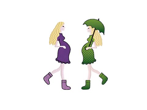 Stickdatei "Frau - schwanger“ zwei Varianten 13 cm x 18 cm