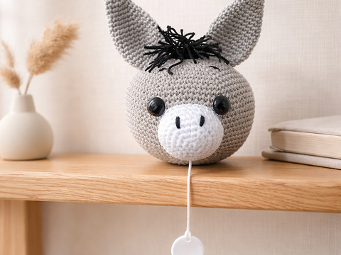Crochet Pattern Donkey Music Box, crochet Babytoy