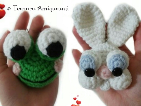 Crochet pattern x 2: rabbit and frog 2 PDF ternura amigurumi english- deutsch- dutch