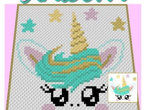 Häkelmuster * Unicorn - BABY-EINHORN * Grafik für C2C Decke