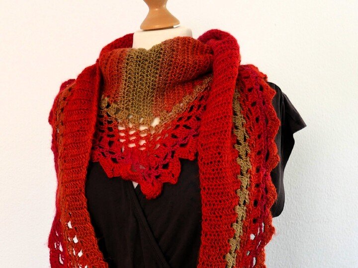 Häkelanleitung Dreieckstuch Frida