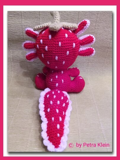 Häkelanleitung Amigurumi / Erdbeer-Axolotl